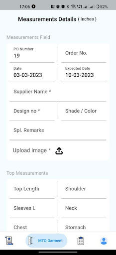 Android application Fabric & Garment PO screenshort