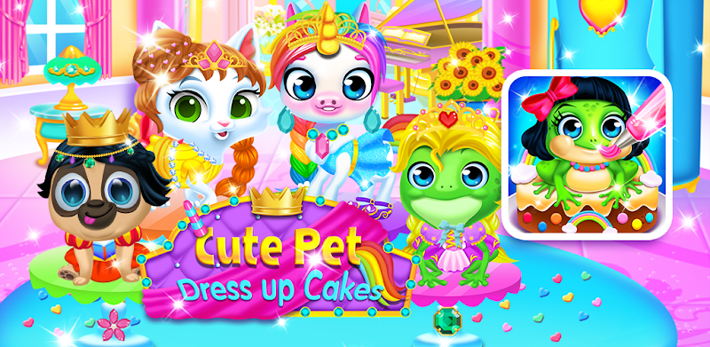 Cute Pet Dress Up Cakes - Rainbow Baking Games