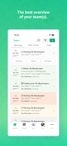 Android application Teamy: app for sports teams screenshort