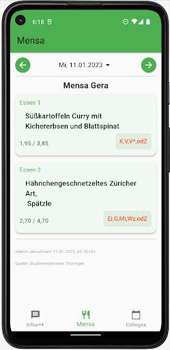 Android application DHGE StudentIn screenshort