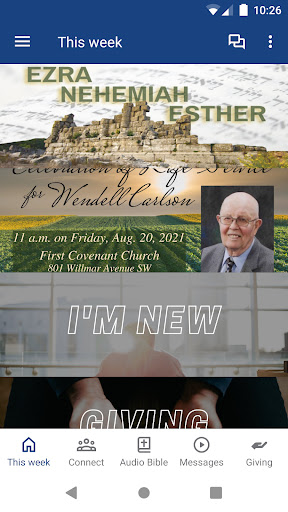 Android application First Covenant Church Willmar screenshort