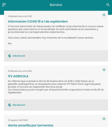 Android application Mirabel Informa screenshort