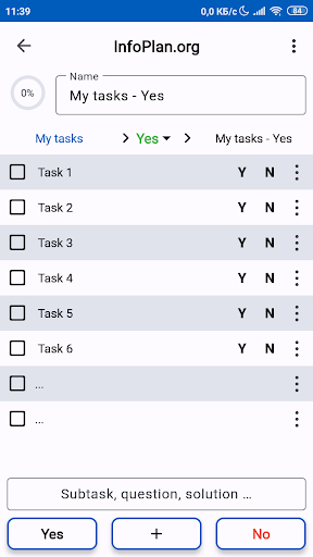 Android application InfoPlan screenshort