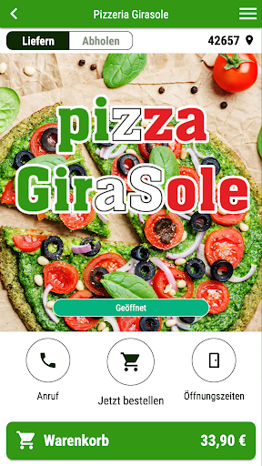 Android application Pizzeria Girasole screenshort