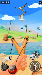 Slingshot 3D: 銃を撃つゲーム 鳥狩ゲーム