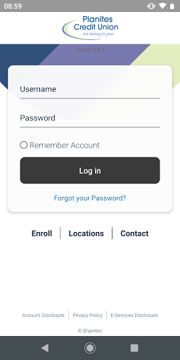 Android application Planites Credit Union screenshort