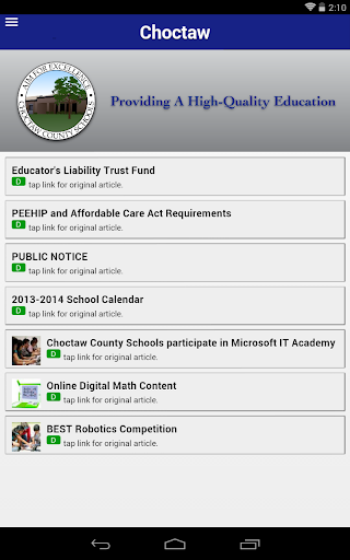 Choctaw County School District Screen 3