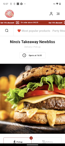 Android application Nino's Takeaway screenshort