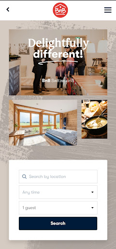 Android application BnB Switzerland screenshort