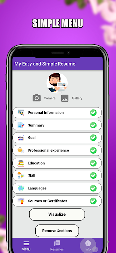 Android application My Easy and Simple Resume screenshort