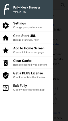Android application Fully Kiosk for Work screenshort