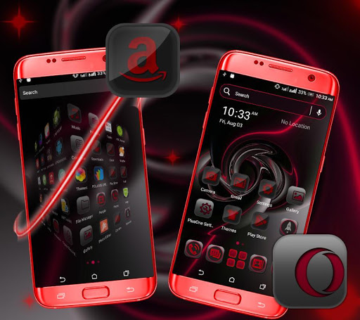 Red Black Launcher Theme Screen 3