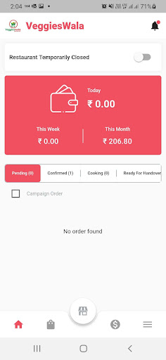 Android application VeggiesWala Restaurant App screenshort