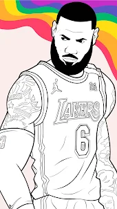 Coloring Basketball Player NBA