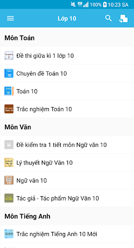 Android application Giải bài tập lớp 10 screenshort