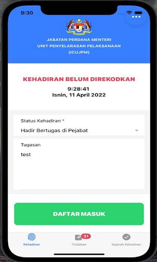 MyKerja ICU JPM Screen 2