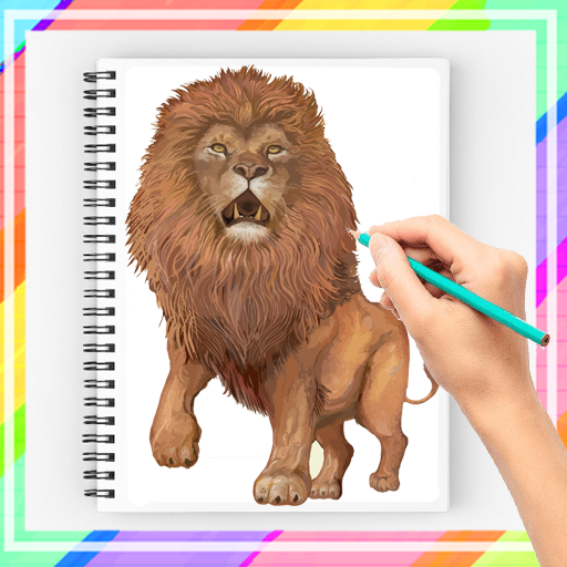 realistic lion drawing step by step