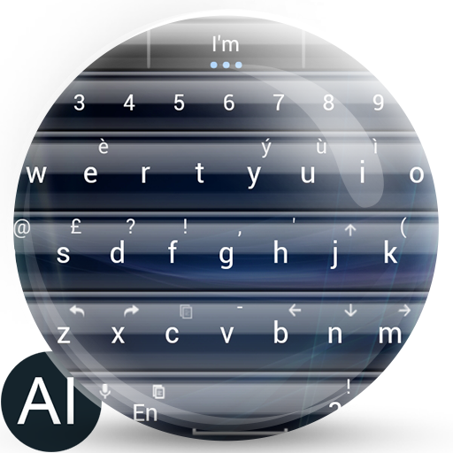 AI Keyboard Theme Glass Blue  Icon