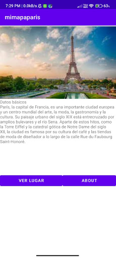 Android application Paris App screenshort