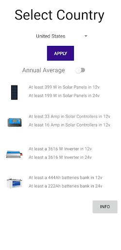 OFF-GRID Solar Calculator Screen 3
