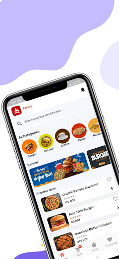 Android application Foody - Single vendor app screenshort