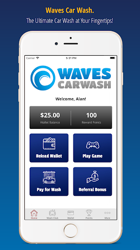 Android application Waves Car Washes screenshort