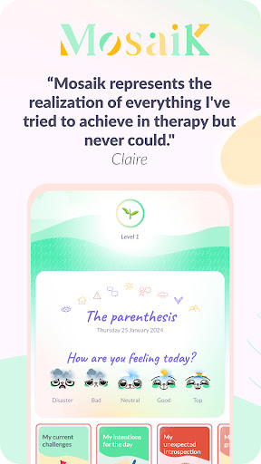 Android application Mosaik: CBT therapy journal screenshort
