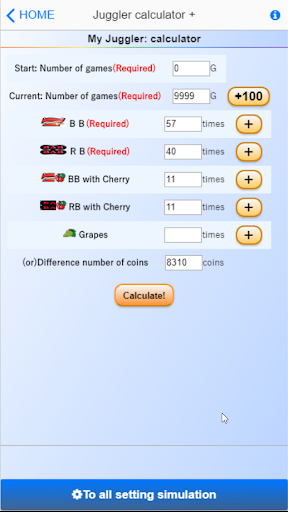 Pachislot Juggler calculator + Screen 2
