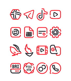 Lineblack - Screenshot del pacchetto di icone rosse