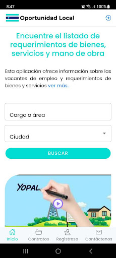 Android application Oportunidad local screenshort