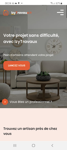 Android application Izy Travaux screenshort