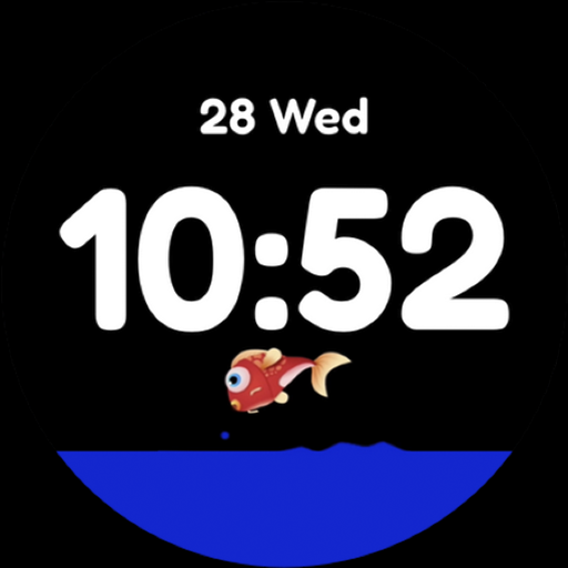Hopping fish watch face logo
