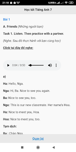 Học tốt Tiếng Anh lớp 7 Screen 2