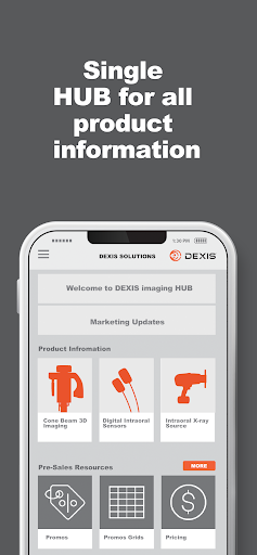 Android application DEXIS Hub screenshort