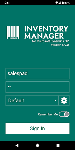Android application SalesPad Inventory Manager screenshort
