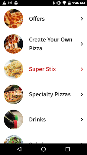 Android application Passport Pizza screenshort