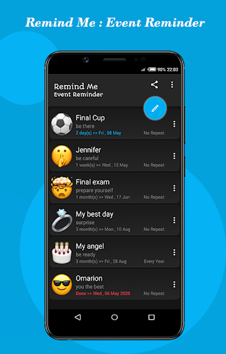 Remind Me - Event Reminder Screen 2