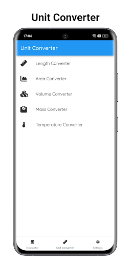 Calculator and Unit Converter Screen 3