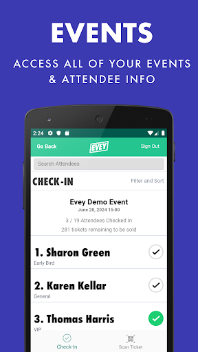 Android application Evey Events - Check-In Manager screenshort