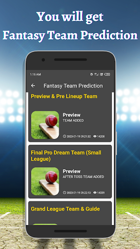 Team11 - Dream Team Prediction Screen 3