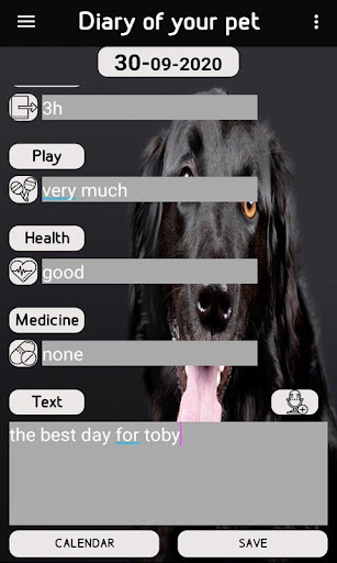 Your pets diary Screen 3