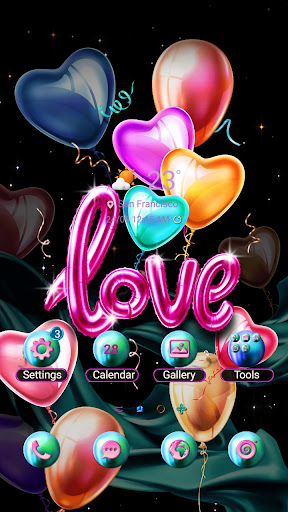 Android application Heart Balloons - Wallpaper screenshort
