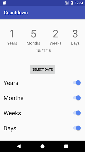Android application Countdown screenshort