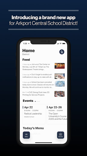 Android application Arkport Central School screenshort