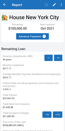 Amortize - Loan Manager Screen 3