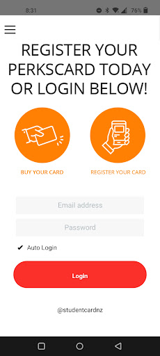 Android application PerksCard screenshort