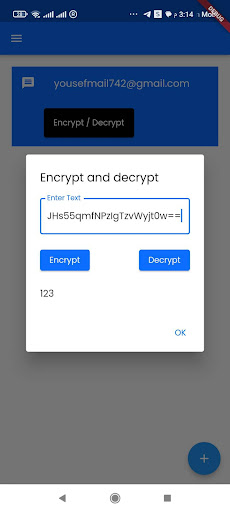 Android application secret messages screenshort