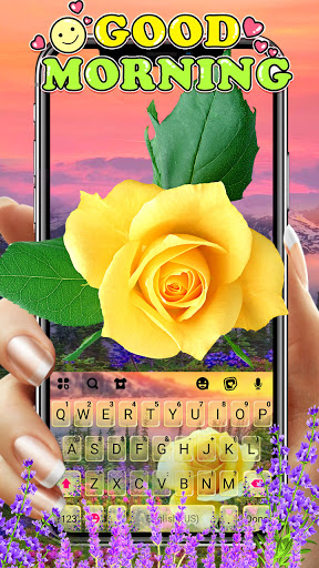 Android application Good Morning Rose Keyboard Bac screenshort