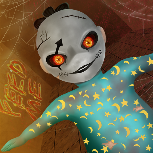 Scary Baby Girl in House 3D logo