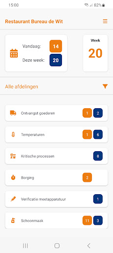 Android application HACCP app Bureau de Wit screenshort